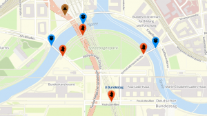 Hauptbahnhof/Washingtonplatz: Treffpunkt der Rechtsextremist_innen ab 15 Uhr; Paul-Löbe-Allee: Auftaktkundgebung Bündnis 9. Mai ab 14 Uhr, Moltkebrücke: Kundgebung Bündnis 9. Mai ab 14 Uhr, Gustav-Heinemann-Brücke: Kundgebung Bündnis 9. Mai ab 14 Uhr, Kronprinzenbrücke: Bündnis 9. Mai ab 14 Uhr; auf den Brücken vermutlich Polizeiabsperrungen